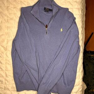 Ralph Lauren Men's Light Blue Zip-Up Sweater